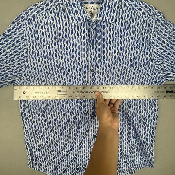 Robert Graham Large Classic Fit Long Sleeve Geometric Floral Cotton/Linen Shirt - Picture 4 of 8